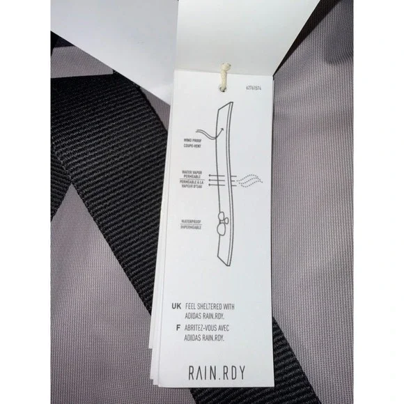 Adidas MYSHELTER RAIN.RDY Jacket Beige Tan Waterproof Hooded Coat M Women's - Picture 12 of 14